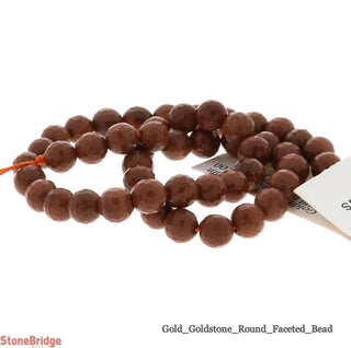 Goldstone Faceted - Round Strand 15" - 8mm    from The Rock Space