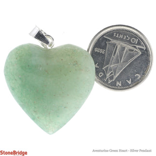 Green Aventurine Heart Silver Pendant    from The Rock Space
