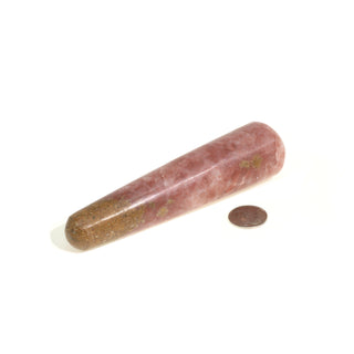 Calcite Rose Rounded Massage Wand - Extra Large #2 - 3 3/4" to 5 1/4"    from The Rock Space