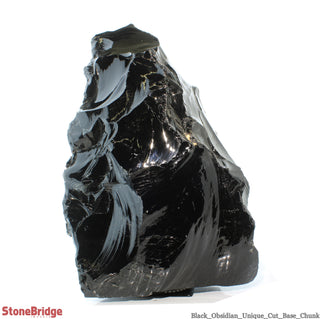 Obsidian Black Boulder Cut-Base U#51 - 17 1/2"    from The Rock Space