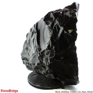 Obsidian Black Boulder Cut-Base U#70 - 20" 1/4"    from The Rock Space