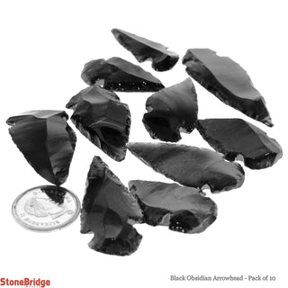 Black Obsidian Arrowhead - 10 Pack    from The Rock Space