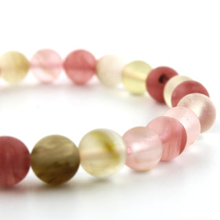 Watermelon Quartz Matte Round Bracelet - 8mm    from The Rock Space