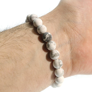 Howlite White Bead Bracelet from The Rock Space