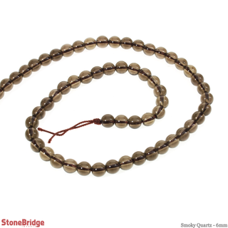 Smoky Quartz - Round Strand 15" - 6mm from The Rock Space