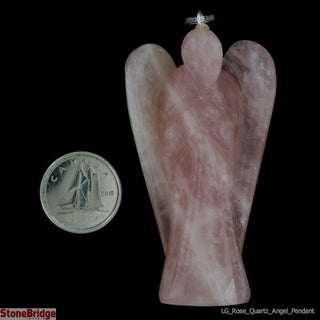 Rose Quartz Angel Pendant    from The Rock Space