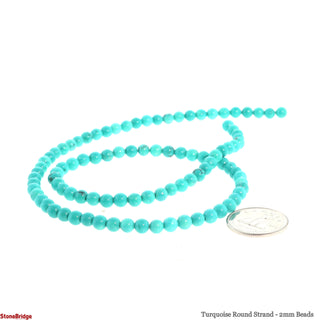 Turquoise Round Strand - 2mm Beads    from The Rock Space