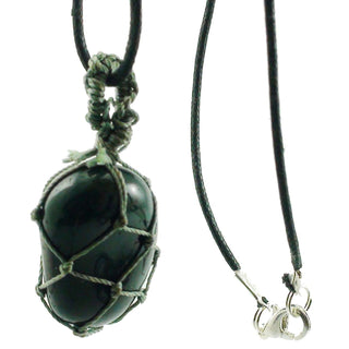 Black Cord Tumbled Wrapped Necklaces    from The Rock Space