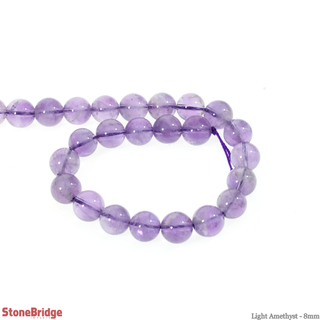 Amethyst Light Purple Round Strand 7" 8mm    from The Rock Space