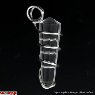 Clear Quartz Vogel Wrapped Silver Pendant    from The Rock Space