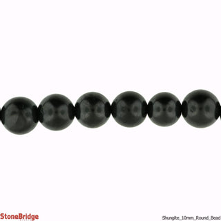 Shungite Strand - Round - 10mm - 16" Long    from The Rock Space