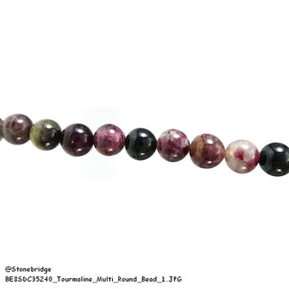 Multi Colour Tourmaline - Round Strand 15" - 8mm    from The Rock Space