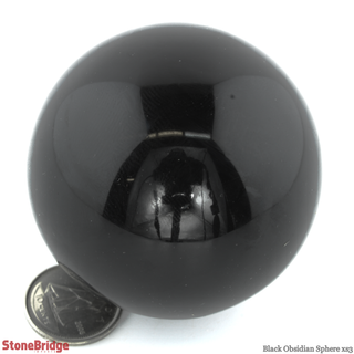 Black Obsidian Sphere - Extra Small #3 - 2"    from The Rock Space