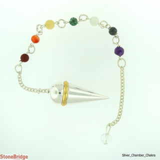 Secret Chamber Pendulum with Gold Colour Ring and Chakra Beads on Chain    from The Rock Space