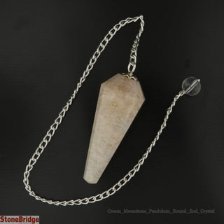 Moonstone Cream Multifaceted Pendulum with Bead    from The Rock Space