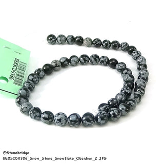 Snowflake Obsidian - Round Strand 15" - 4mm    from The Rock Space