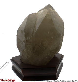Smoky Quartz Point On Wood Base U#06 - 8 1/2" from The Rock Space