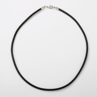 Leather Necklace with Brass Lobster Claw Clasp - Black - 18"    from The Rock Space