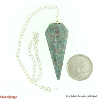 Ruby Zoisite Multifaceted Pendulum with Bead    from The Rock Space