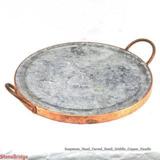 Soapstone Grilling Plate - Copper handles - 10" - Small    from The Rock Space