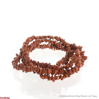 Goldstone Brown Chip Strands - 3mm to 5mm from The Rock Space