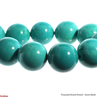 Turquoise Round Strand - 16mm Beads    from The Rock Space