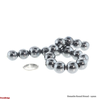 Hematite - Round Strand 14mm from The Rock Space