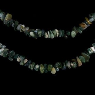 Agate Green Moss Chip Strands - 5mm to 8mm    from Stonebridge Imports