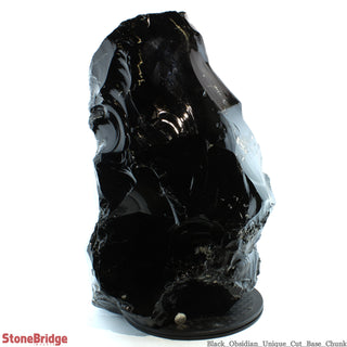 Obsidian Black Boulder Cut-Base U#63 - 24 1/2"    from The Rock Space