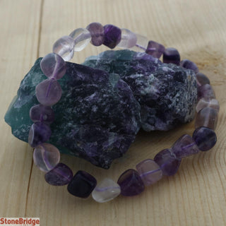 Fluorite Purple Tumbled SM Bracelet from The Rock Space