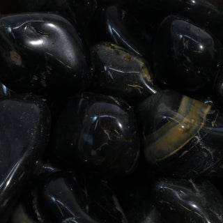 Black Onyx Tumbled Stones - Brazil    from The Rock Space