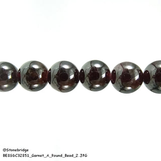 Garnet A - Round Strand 7" - 4mm    from Stonebridge Imports