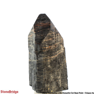 Black Tourmaline & Hematite Cut Base, Polished Point U#9    from The Rock Space
