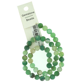 Druzy Agate Round Bead Strand 15" - 8mm Green Matte (Enhanced) from The Rock Space