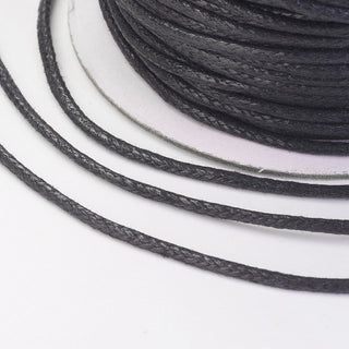 Black Cotton Waxed Cord - 1.5mm - 1 roll of 100m    from The Rock Space