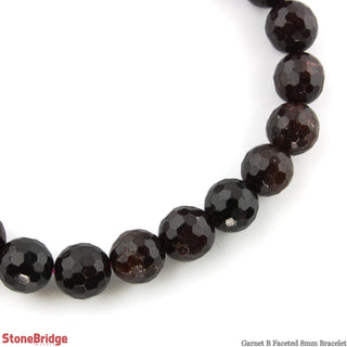 Garnet B Faceted Round Bracelet - 8mm    from The Rock Space