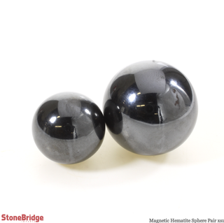 Hematite Magnetic Sphere - Extra Small #1 - 1 1/2" - Pair    from The Rock Space