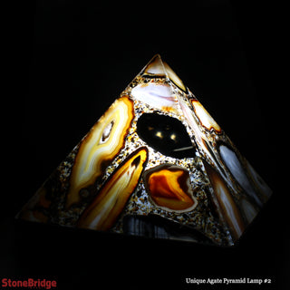 Agate Pyramid Lamp U#2 - 25cm from The Rock Space