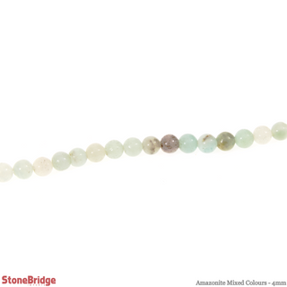 Amazonite Mixed Colours - Round Strand 15" - 4mm from The Rock Space