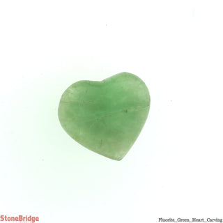 Fluorite Green Heart Carving # 1 - 1" to 1 1/2"    from The Rock Space