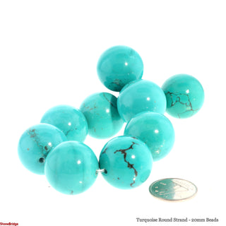 Turquoise Round Strand - 20mm Beads    from The Rock Space