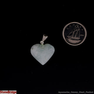 Aquamarine Gemmy Heart Pendant - 1/4" to 1/2"    from The Rock Space