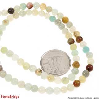 Amazonite Mixed Colours - Round Strand 15" - 4mm    from The Rock Space