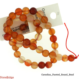 Carnelian Faceted - Round Strand 15" - 8mm from The Rock Space