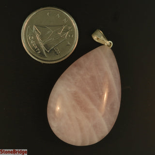 Rose Quartz Drop Pendant - 34mm x 25mm    from The Rock Space