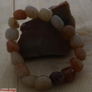 Jade Yellow/Red Tumbled Bracelets from The Rock Space