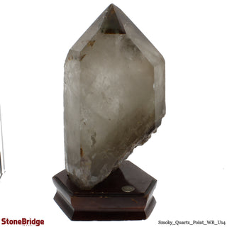 Smoky Quartz Point On Wood Base U#14 - 13 1/2"    from The Rock Space