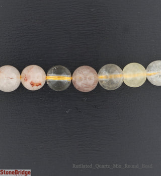 Mix Rutilated Quartz - Round Strand 15" - 6mm    from Stonebridge Imports