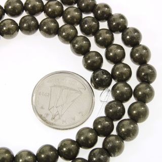 Pyrite - Round Strand 15" - 6mm    from Stonebridge Imports