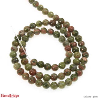 Unakite - Round Strand 15" - 4mm    from Stonebridge Imports